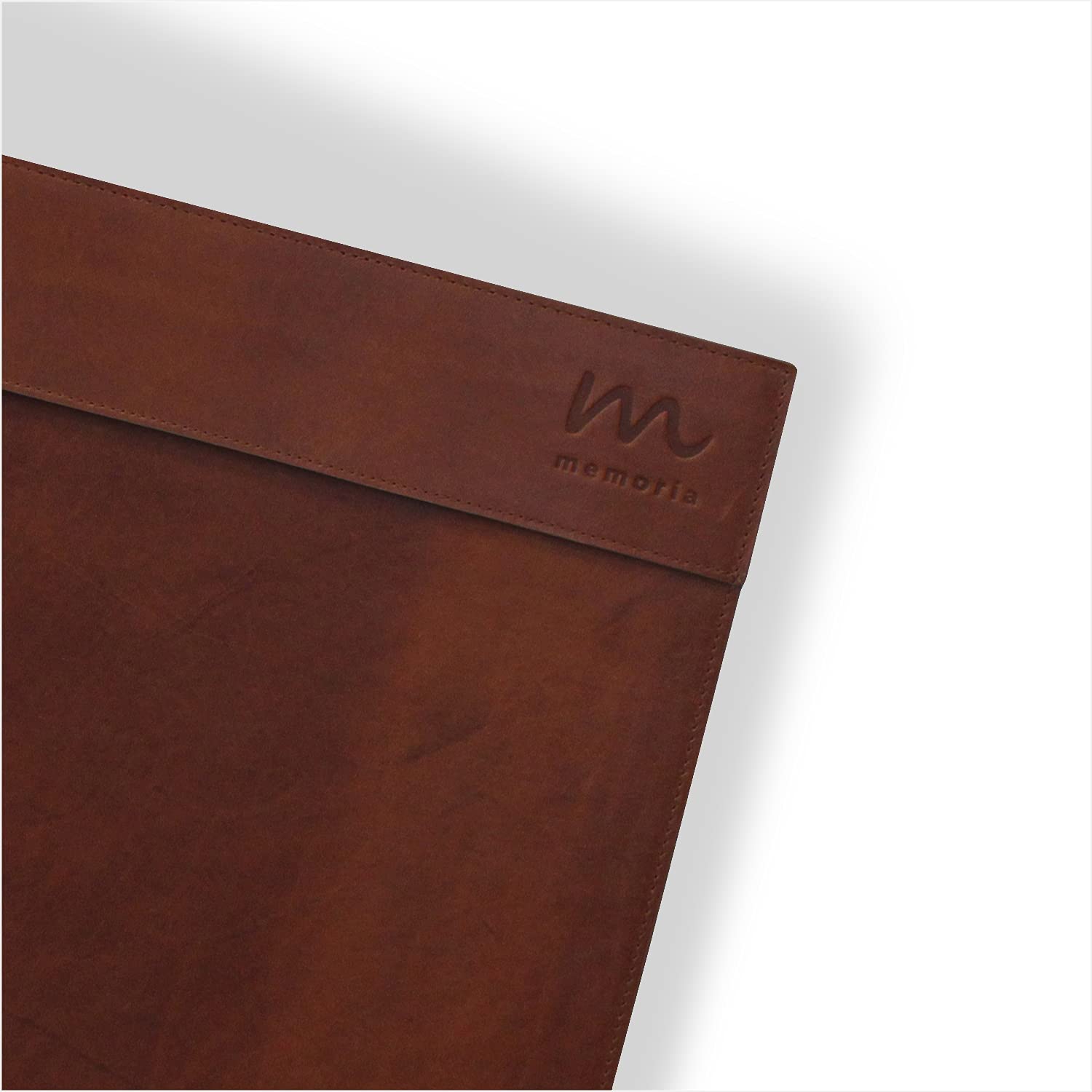 Memoria Schreibtisch-Unterlage MIRO | Echtes Leder | Desk Pad Schreibtischunterlage Schreibunterlage Braun