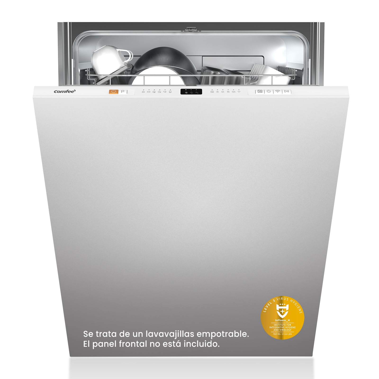 COMFEE' CDWPF1201PW-WE-EU Lavavajillas de Libre Instalación, 60cm, con 12 Cubiertos, 8 Programas, 70 ℃ Lavado Higiénico, Lavado Rápido, Control por botón, WiFi y IOT Función, Cloud Wash, Blanco — view 13