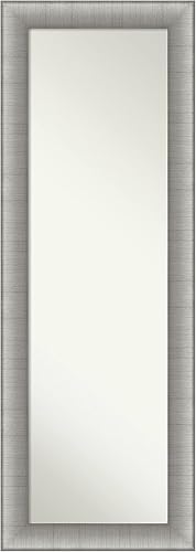 Amanti Art Espejo de pared para puerta, espejo de longitud completa (52.75 x 18.75 pulgadas), elegante espejo de cuerpo completo de peltre cepillado