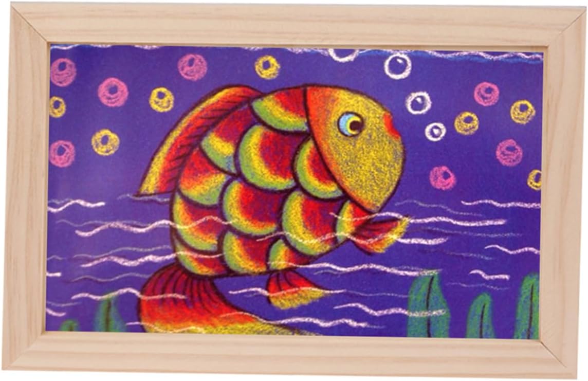 TEHAUX 2pcs Wood Photo Frames Brown Spray Paint Wood Frame