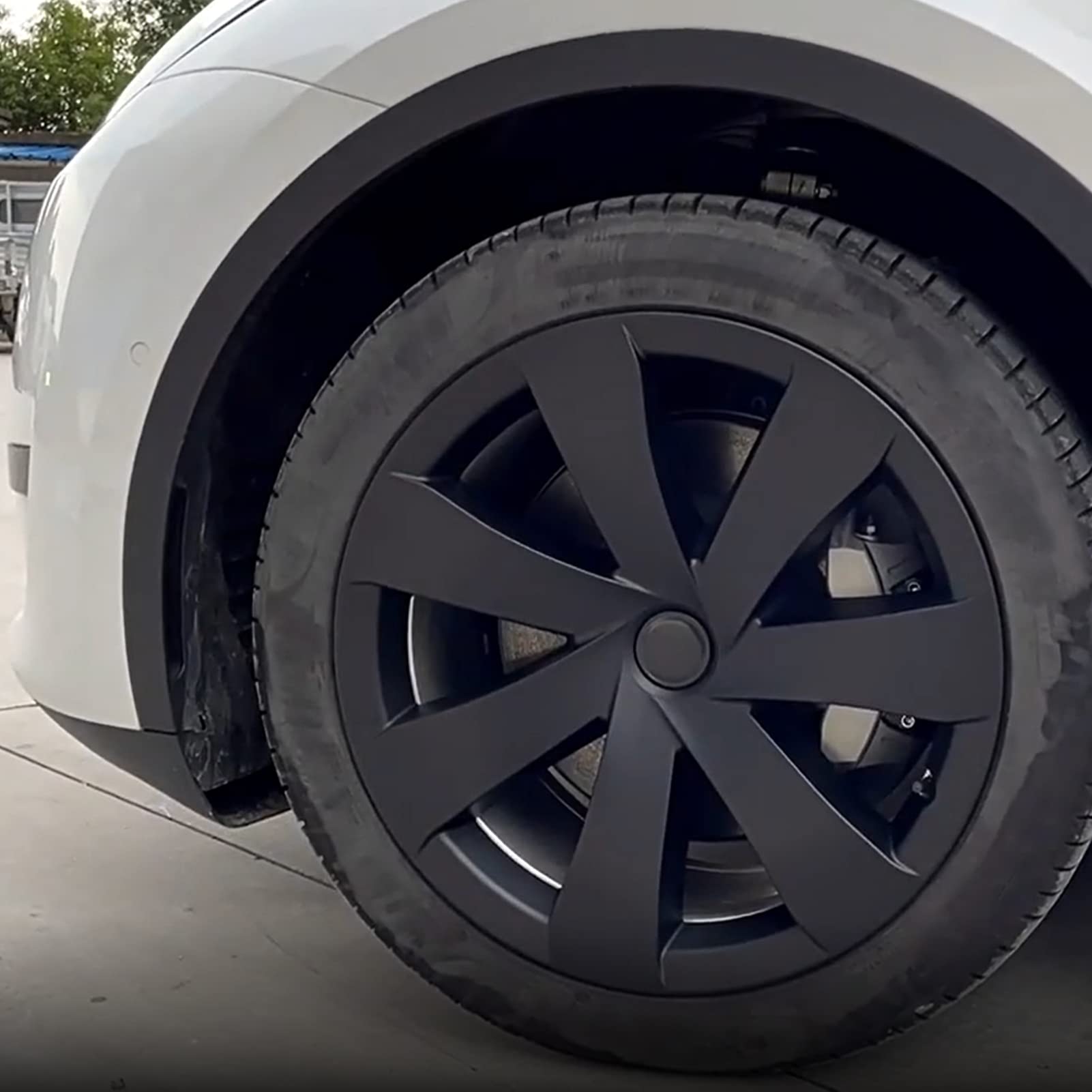 Model Y 2020-2023 19-calowy Zestaw Kołpaków na piastę Koła 4 szt. Trwała, Matowa Czarna Obudowa Materiał ABS