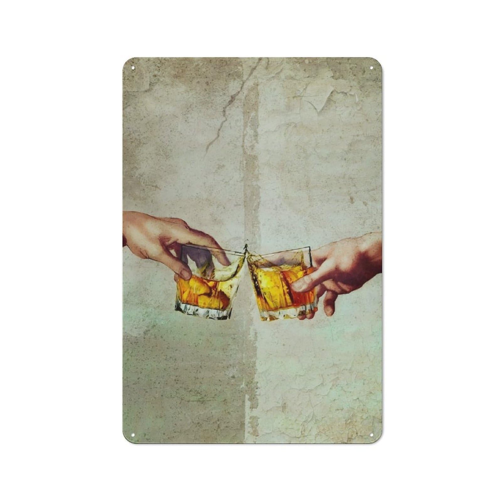 Junmoney The Creation Of Whiskey 30X20cm Retro Metal Plaque With For Garage Or Workshop, Housewarming Present For People Styling Garage And Workshop