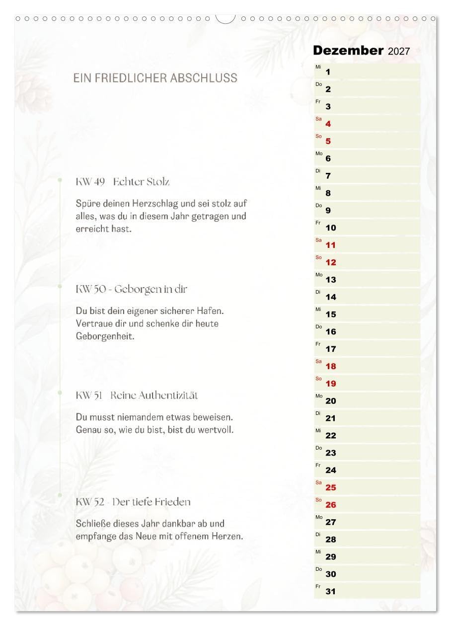 SEELENKOMPASS (hochwertiger Premium Wandkalender 2027 DIN A2 hoch), Kunstdruck in Hochglanz: Impulse für Achtsamkeit und Stille