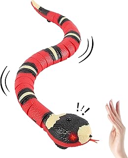 Smart Sensing Snake Toy,Interactive Toys Snake for Kids, Cats&Dogs&Pet Game Play USB Rechargeable Electric Simulation Slithering Serpent Realistic Snake Prank Prop for Halloween