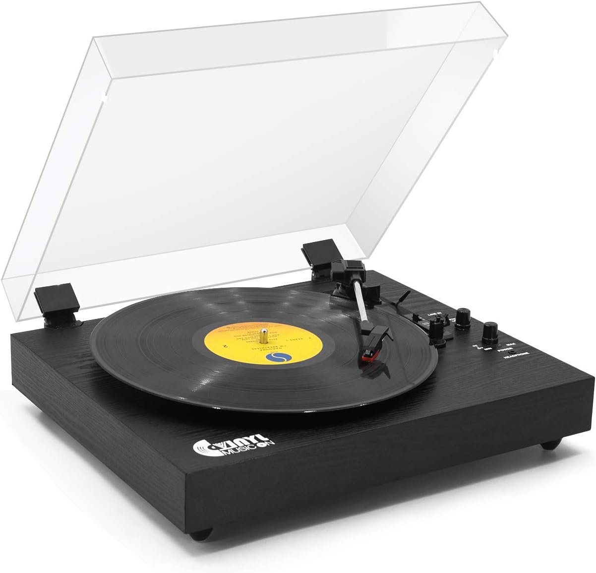 Crazy Deals Retro Record Player for 33/45/78 RPM Vinyl Records,Bluetooth Belt-Drive Turntable with Built-in Stereo Speakers,Wireless Playback,Auto-Stop & Acrylic Dust Cover, Black Wood Up To 40% OFF Retro Record Player for 33/45/78 RPM Vinyl Records,Bluetooth Belt-Drive Turntable with Built-in Stereo Speakers,Wireless Playback,Auto-Stop & Acrylic Dust Cover, Black Wood