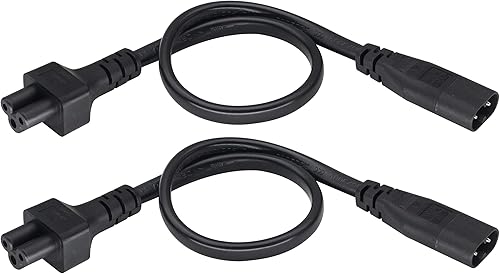 Miniatura 8 de Paquete de 2 cables de CA C14 a C5, 10A 125V IEC 3 polos macho a Mickey Mouse adaptador de corriente hembra de 3 polos, convertidor de CA C5 a C14