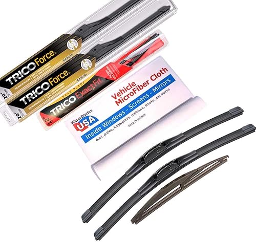 Miniatura 9 de Escobillas de limpiaparabrisas prémium para Honda Civic Sedan 2010, juego de limpiaparabrisas Trico Force con tela interior de microfibra