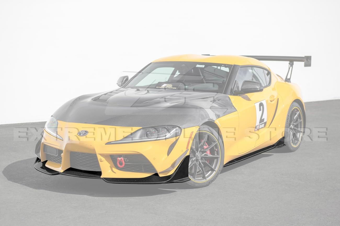 Replacement for 2020-Present Toyota A90 A91 GR Supra | A91 Carbon Fiber Edition Front Bumper Lip Splitter Side Skirts Rocker Pair Aerodynamic Exterior Body Kit