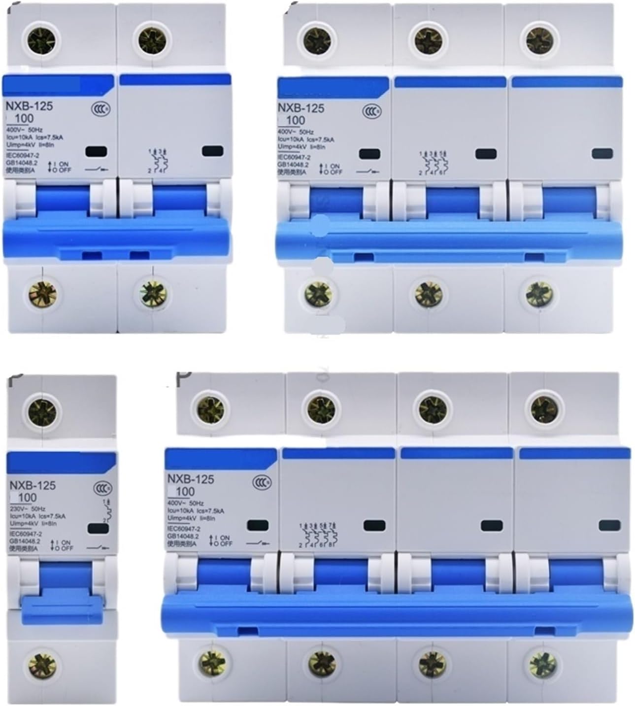 1pcs NXB-125 High Current MCB 1P 2P 3P 4P 80A 100A 125A Miniature Circuit Breaker DZ47(4P,125A)