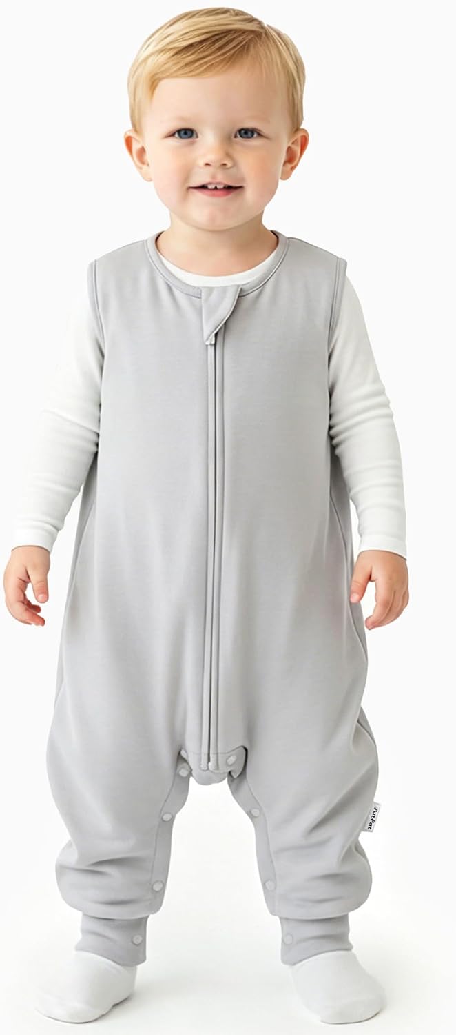 PATPAT Baby Wearable Blanket with Legs (Sleep Sack), Soft Bamboo Viscose, 0.5 TOG/1.0 TOG, 2-Way Zipper & Snaps, 6–36 Months