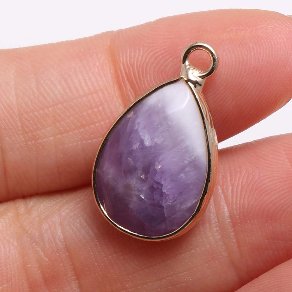 8 pcs Gemstone Quartz Pendant,Natural Water Drop Shape Quartz Necklace Pendant for DIY Jewelry Making Necklace Bracelet - Image 3