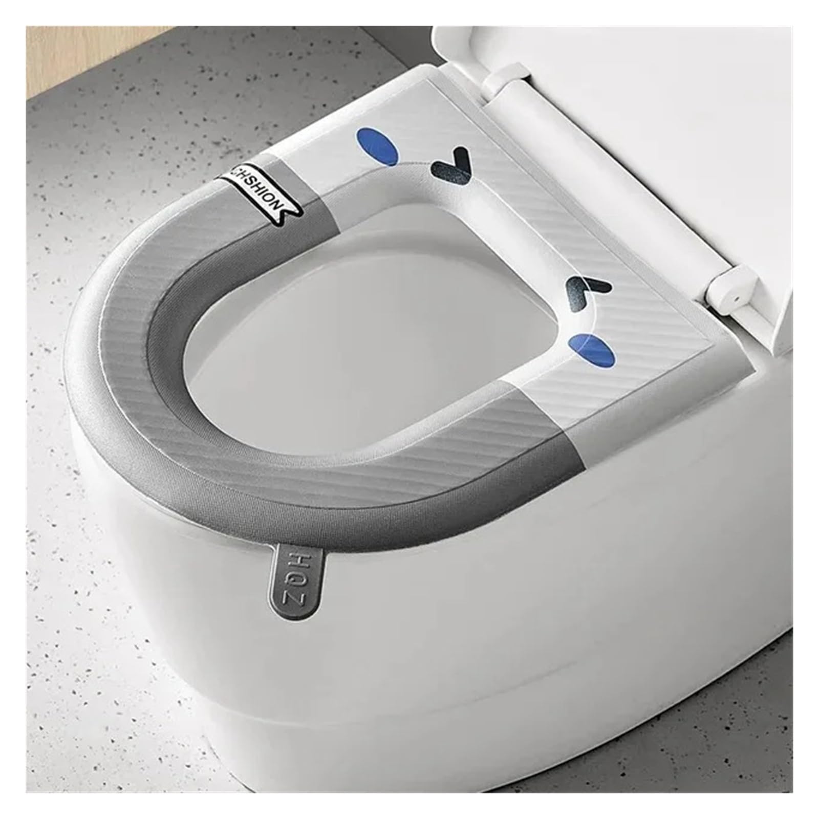 PSNKLMM Toilet Seat Cover Reusable Waterproof Toilet Seat Cover Washable Cover Pads Non-Slip Toilet Seat Cover for Home Travel Use Bathroom Accessories For Bathroom Toliet(Grey)
