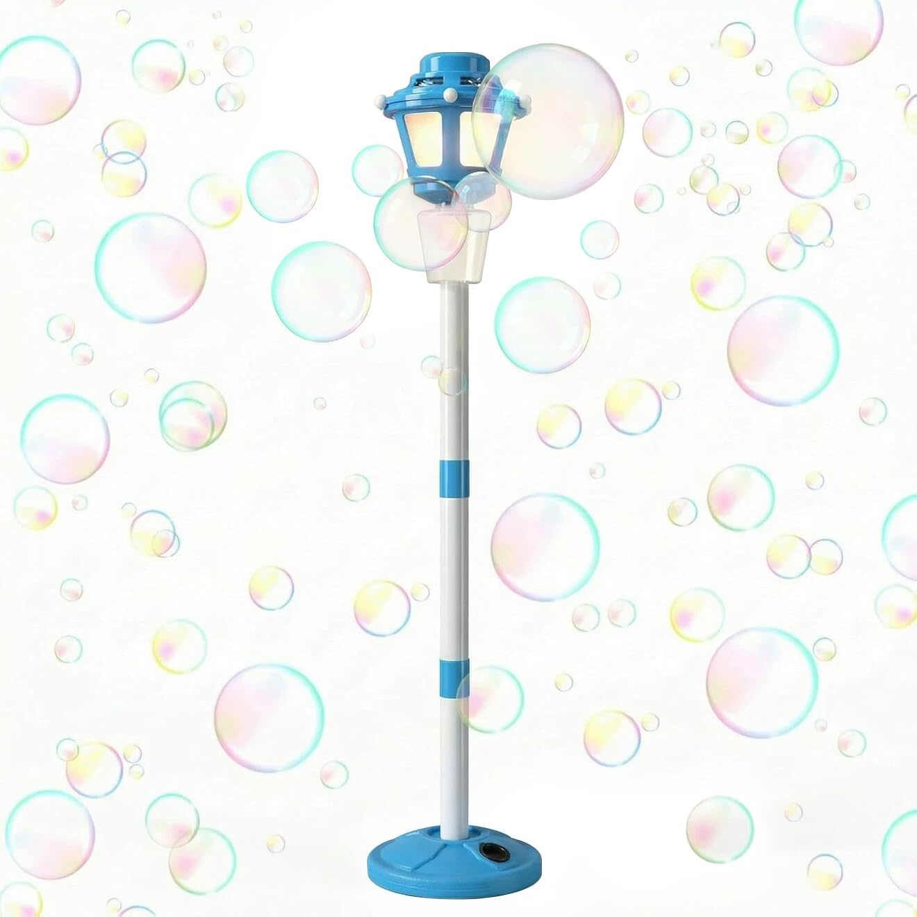 Bubble Machine with Light and Music for Outdoor, Automatic Bubbles Blower Maker for Kids & Adults, Bubble Blower and Wand Toy, Battery Bubbles Blower Machine for Wedding Birthday Party