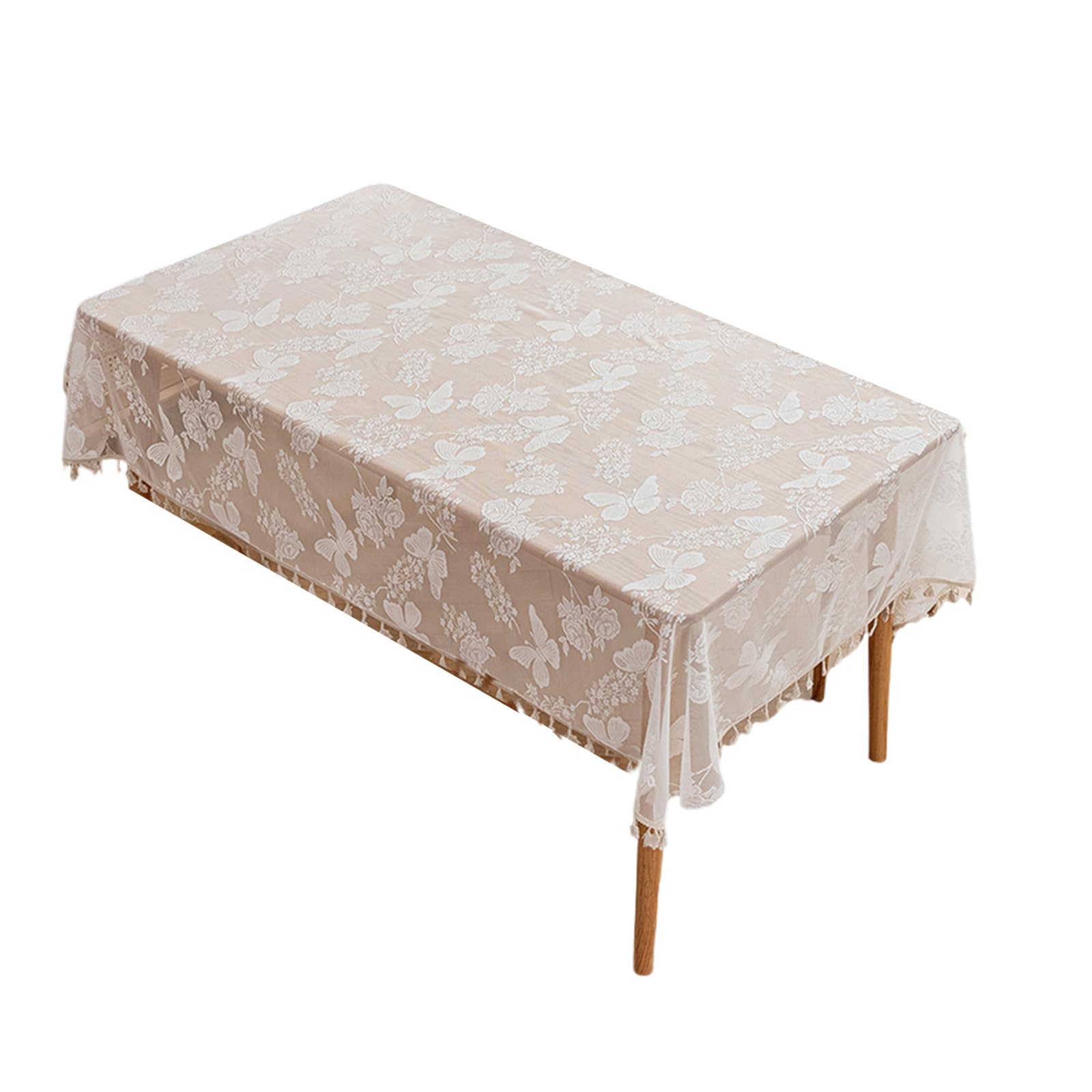 Tsophreniq Decorative White Lace Tablecloth 140x140/100cm Enhancing Elegant Table Decoration for Any Occasion Rectangular Tablecloth