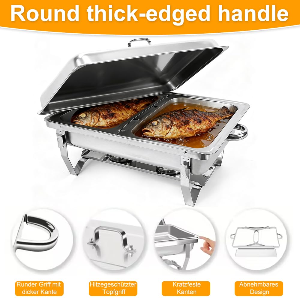 Homewell Set di 4 credenze riscaldate, coperchio pieghevole, riscaldatore per piatti in acciaio inox, per credenza/bagno marittimo professionale/mantenimento al caldo/ristoratore/hotel/ristorante