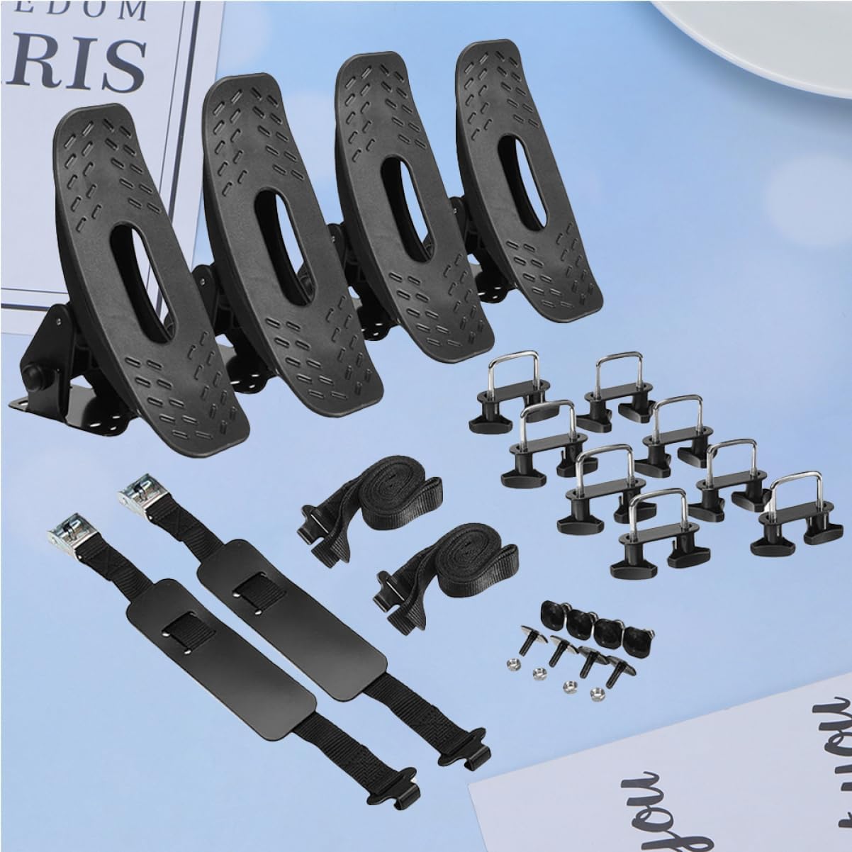 Hemoton 1set Canoe Holder Bracket Rubber Dinghy Support Boat Stand Construction for Kayaks Canoes and Inflatable Boats Random Accessories Color Included