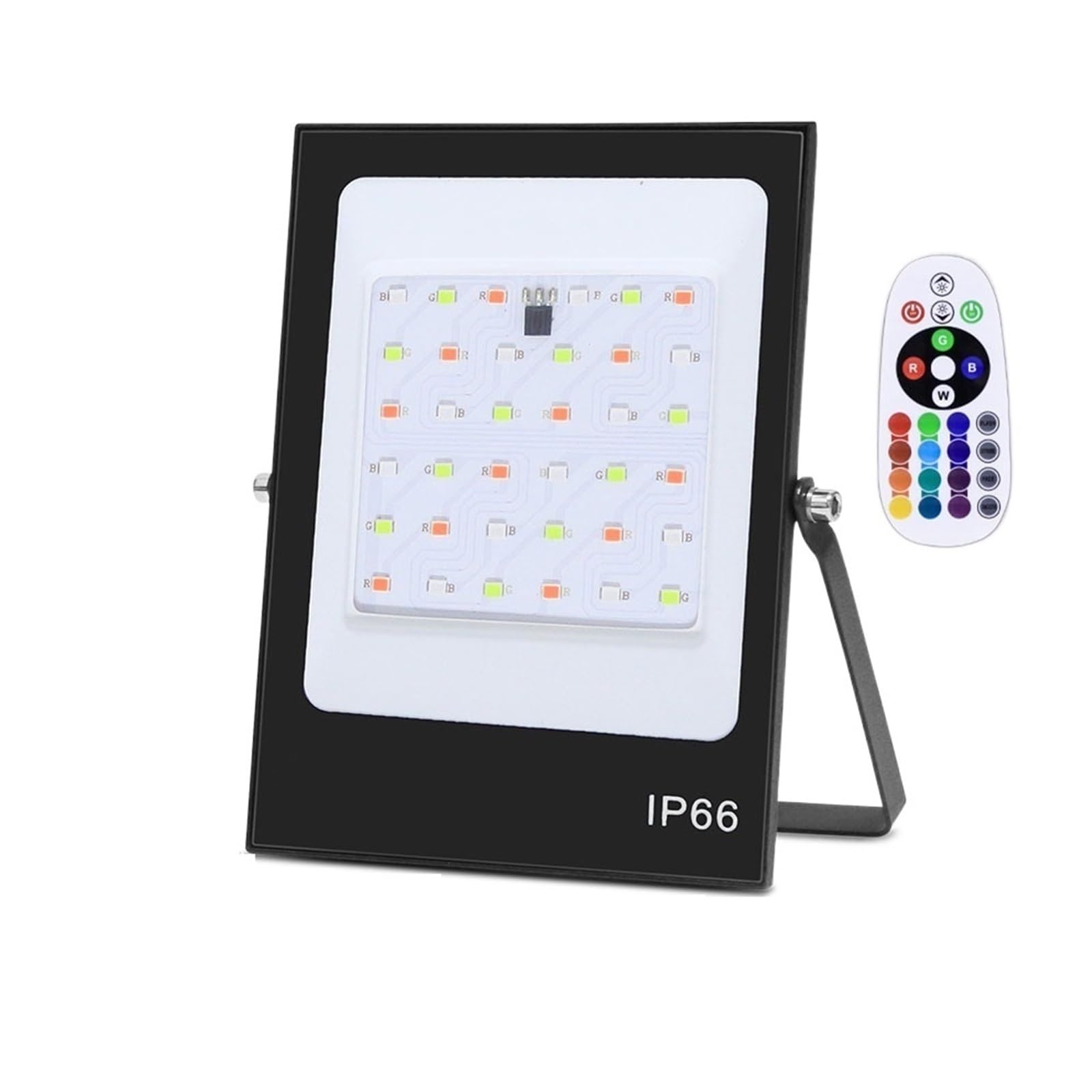 LLOOPK LED Flood Light, LED Floodlight RGB 50W 100W 200W Flood Light Color Changing IP66 Waterproof Outdoor Lighting Spotlight Wall Refletor(100W)