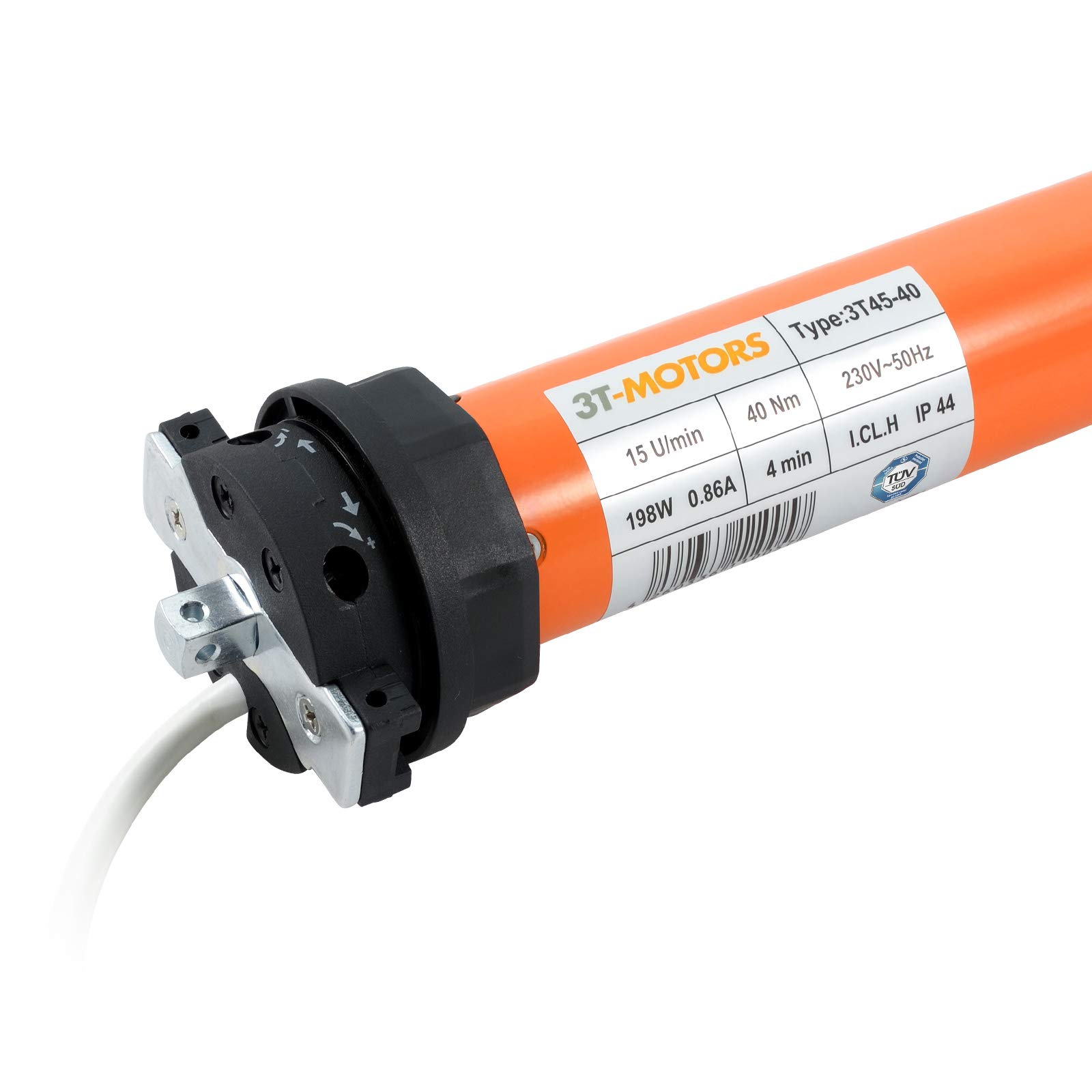 3T-MOTORS Rollladenmotor mit Zeitschaltuhr 3TimeTronic, 3T45-40 (Zugkraft 40 Nm/80 kg) für 60 mm 8kant Rollladenwelle (SW60), mit mechanischen Endschaltern, einfache Montage, Rollladenantrieb