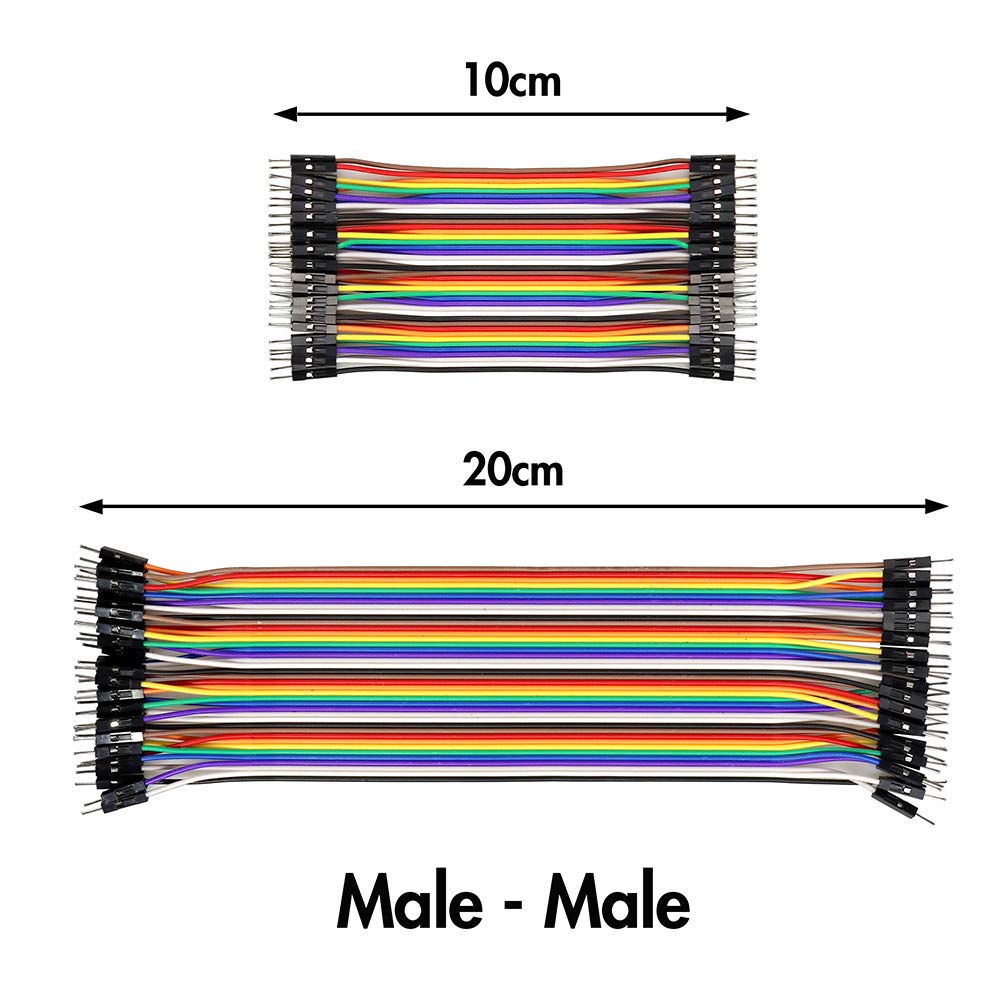 120er Jumper Wire Set – 40x M/M, 40x F/M, 40x F/F, 20 Cm, 2,54 Mm Pitch – Für Arduino, Raspberry Pi & Breadboard