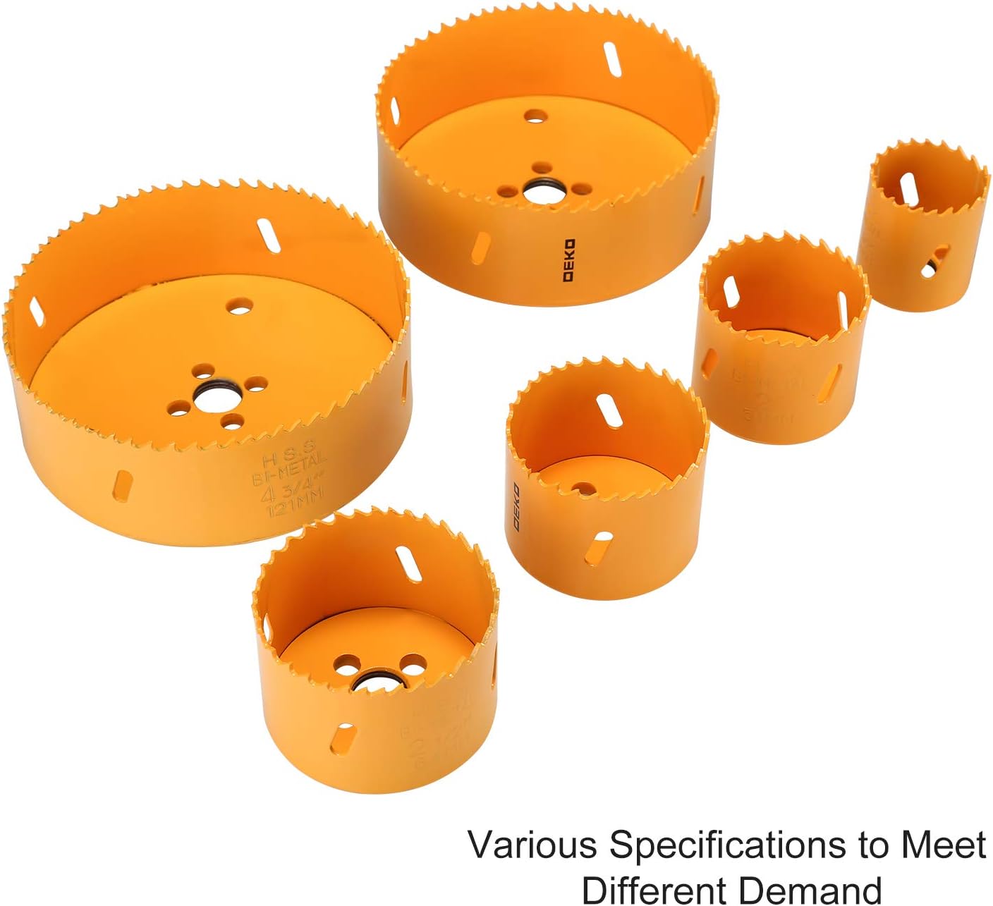 DEKO Hole Saw Set,26 PCS Hole Saw Kit with 22 PCS 4-3/4”- 3/4"Saw Blades in Case, with 2 Small Mandrel, 1 Large Mandrel, 1 Drill Bit, Ideal for Soft Wood, Plywood,PVC and Plastic Board