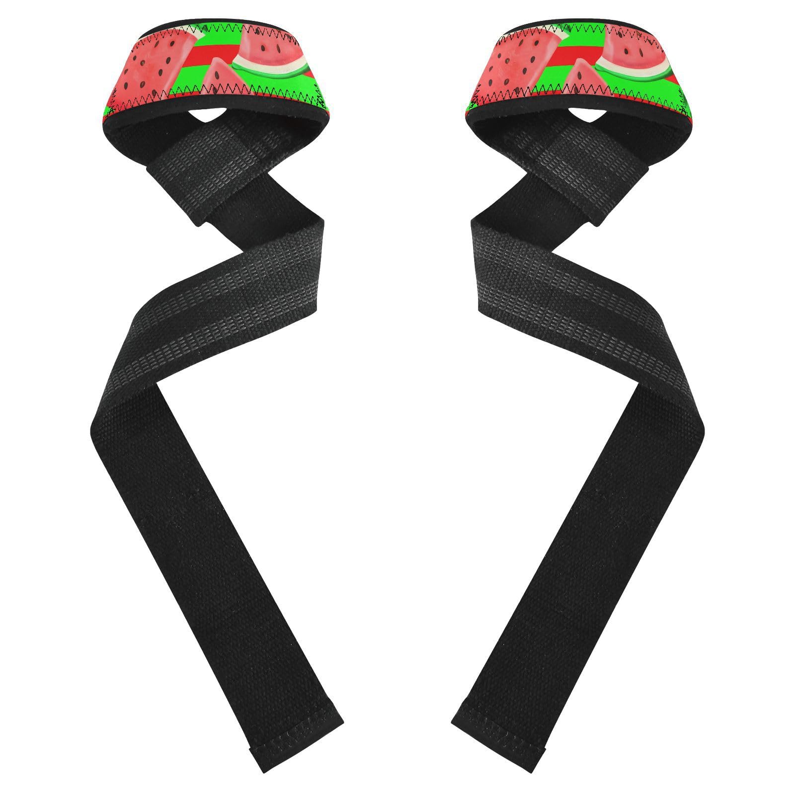 STAYTOP Watermelon Wrist Straps for Weightlifting,Lifting Straps with Neoprene Cushioned Wrist Padded and Anti-Skid Silicone for Strength Training,Bodybuilding,Deadlifting