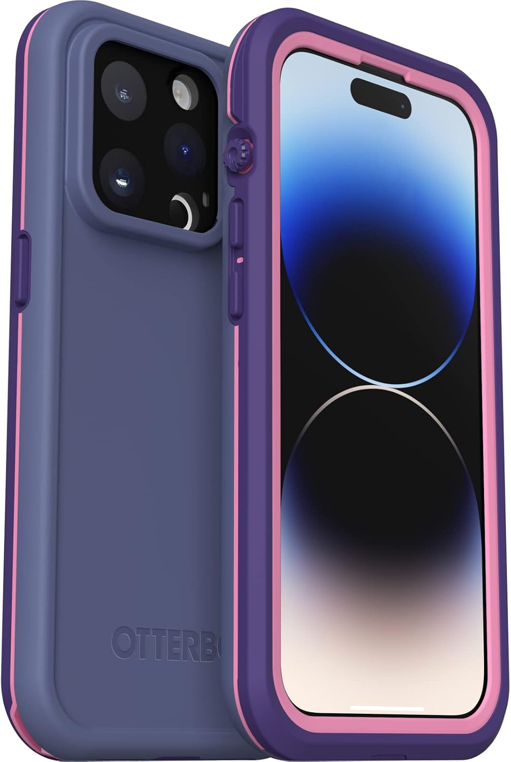 OtterBox Fre Case for iPhone 14 Plus for MagSafe, Waterproof (IP68), Shockproof, Dirtproof, Sleek and Slim Protective Case with Built in Screen Protector, x5 Tested to Military Standard, Purple