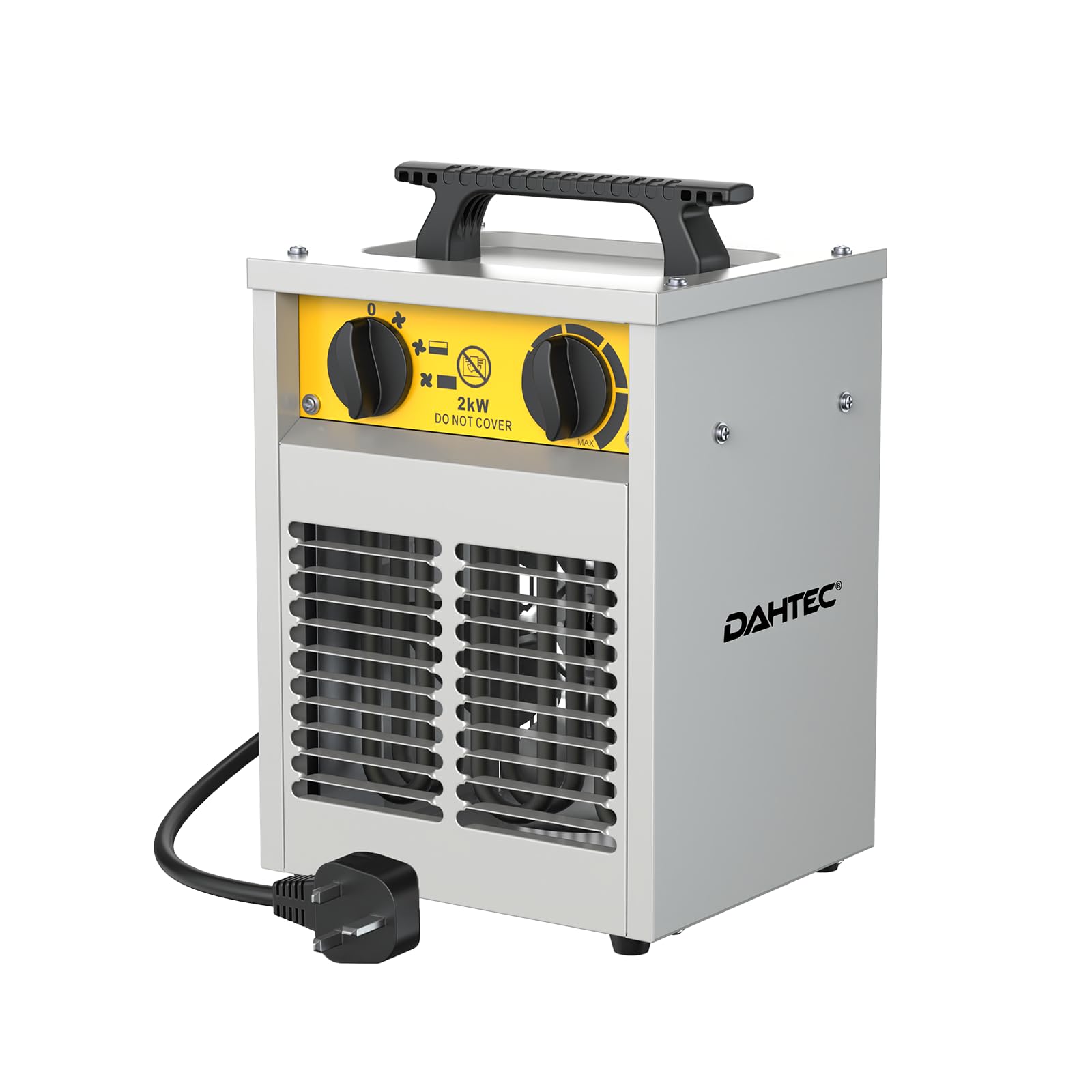 DAHTEC 2 kW Enhanced Electric Fan Heater - Steel Casing - Portable Heaters