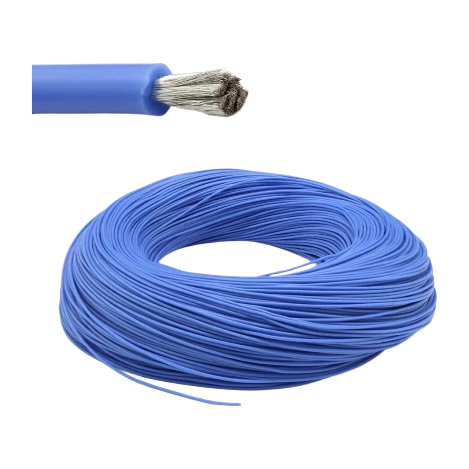 Cables eléctricos 5/10/50 m 30 28 26 24 22 20 18 16AWG (azul; 10 metros; 16 AWG)