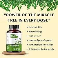 Vista 6 de Cápsula de Moringa de 1000 mg (120 cápsulas), cápsulas de polvo de moringa hechas de polvo de hoja de moringa orgánica Nutrición integral sin OMG