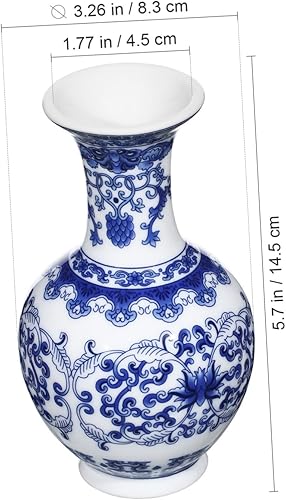 Miniatura 3 de Jarrón de porcelana azul y blanco Jardinera de cerámica Jarrón chino Jingdezhen Jarrón chino Botella de jengibre de cerámica Jarrón Vintage Jarrones