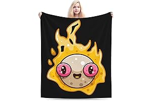 Cozy Flannel Fireball Blanket for Couch