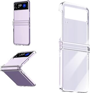 BYIUIHS Designed for Samsung Galaxy Z Flip 4 Phone Case Transparent, Shockproof Protection Cover PC Hard Shell Phone Cases for Z Flip 4 5G 2022 Protective Case Cover (Clear)