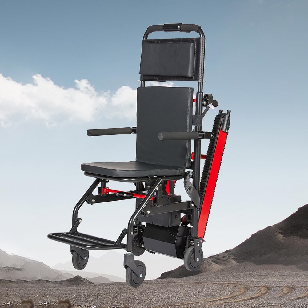 Sedia A Rotelle Per Salire Le Scale in Lega Di Alluminio Leggera, Sollevatore Per Scale Mobile E Comodo, Deambulatore Pieghevole, Regolabile, 250 W, Capacità Di Carico 250 Kg