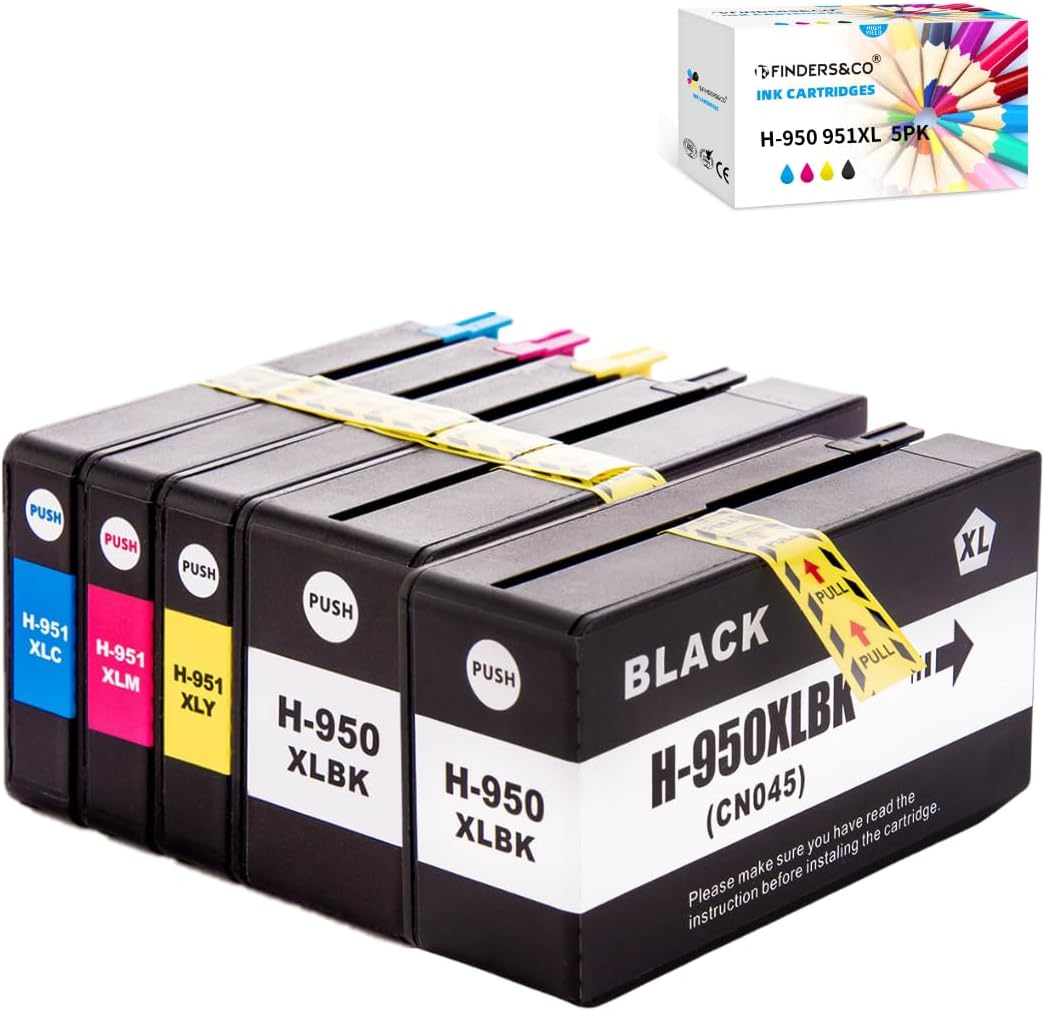 Lot De 6 Cartouches 951XL Compatibles HP – 2 Cyan, 2 Magenta, 2 Jaune, Haut Rendement - 9