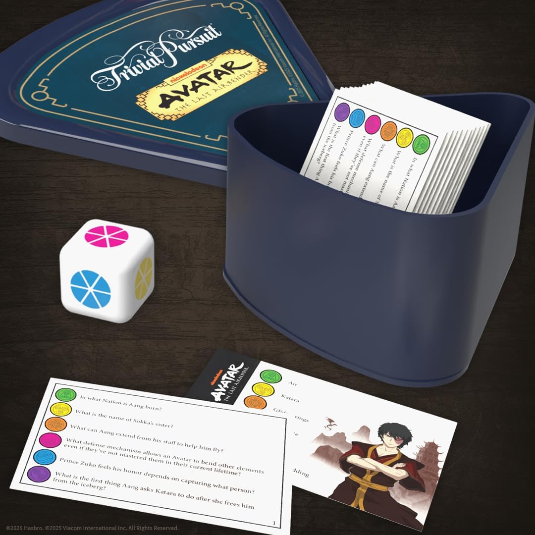 Trivial Pursuit: Avatar The Last Airbender, Quick Play Edition Trivia Board Game, Test Your Knowledge of Avatar Lore with 600 Questions in 6 Categories, Officially Licensed Nickelodeon Merchandise