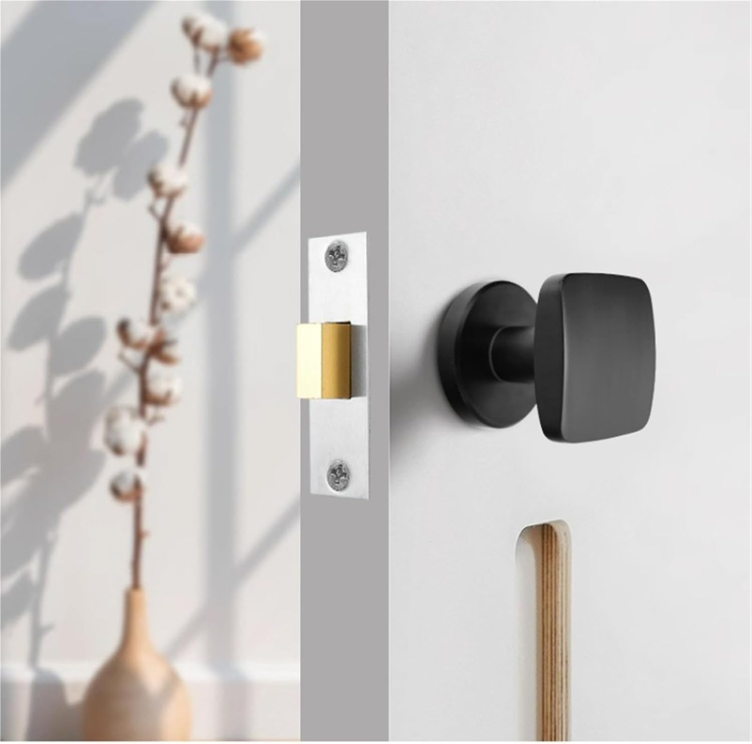 Invisible Single-Sided Split Lock Household Universal Wooden Door Square Body 1Pcs(Grey)