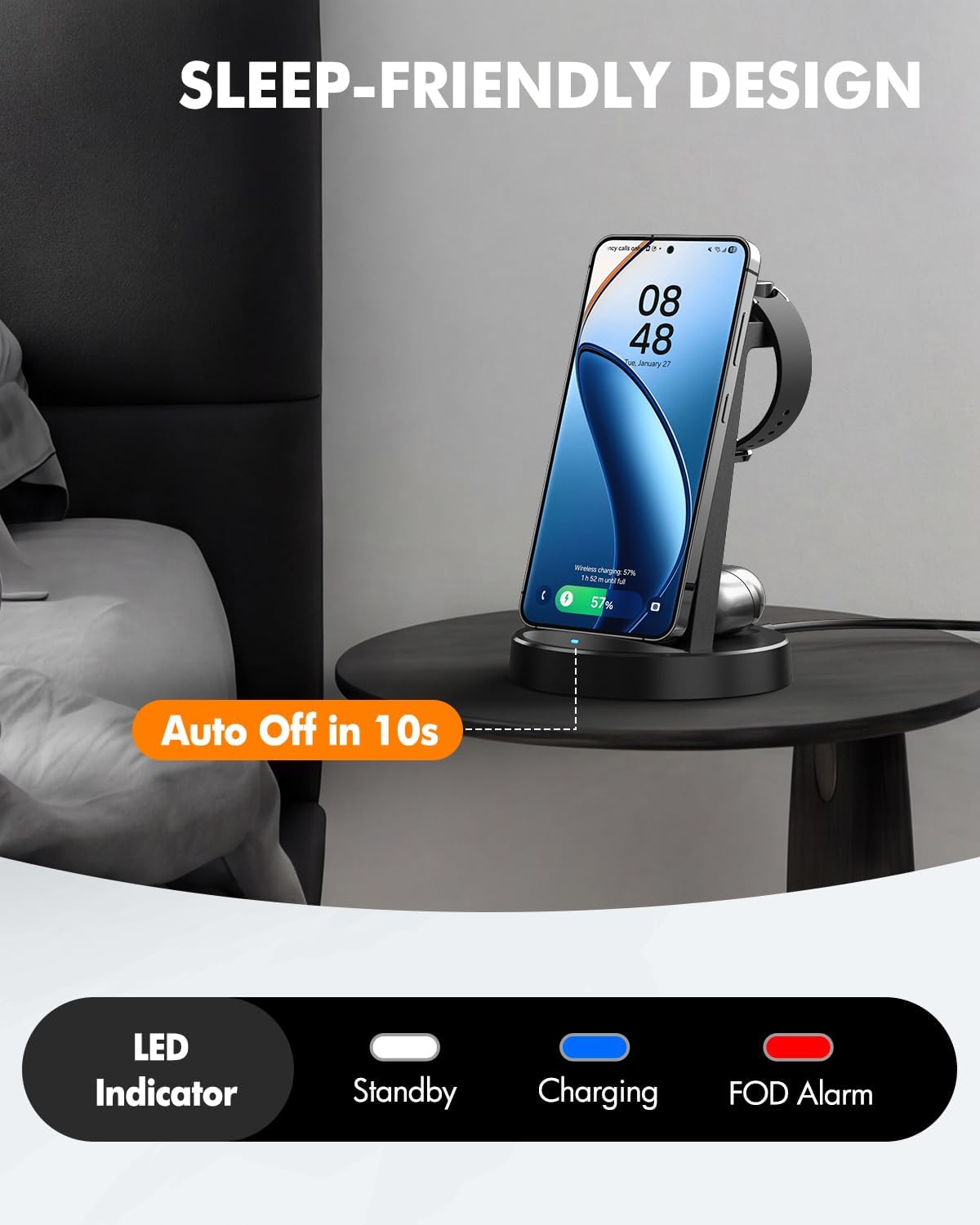 サムスン充電ステーション用ワイヤレス充電器:Samsung Galaxy Watch Ultra 8 7 6 5 Pro用3イン1