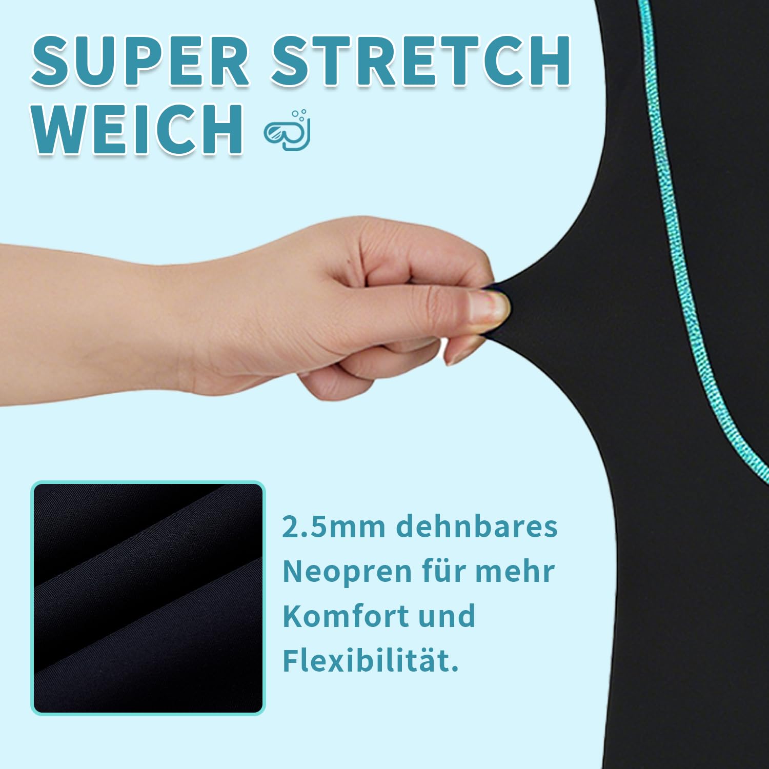 Lemorecn Combinaison shorty en néoprène de 2,5 mm pour garçons et filles