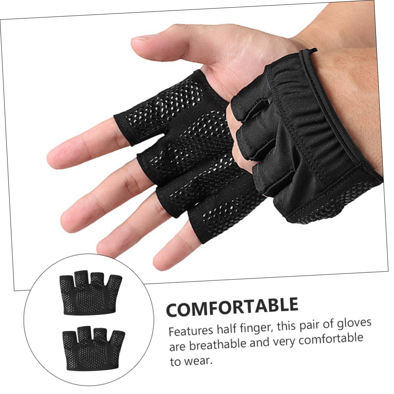 INOOMP 3 Paia Fitness Mezze Dita Culle Guanti Fitness Per Uomo Guanti Ciclismo Per Donna Guanti Esercizio Per Uomo Guanti Equitazione Palm Grip Per Palestra Mezzi Guanti
