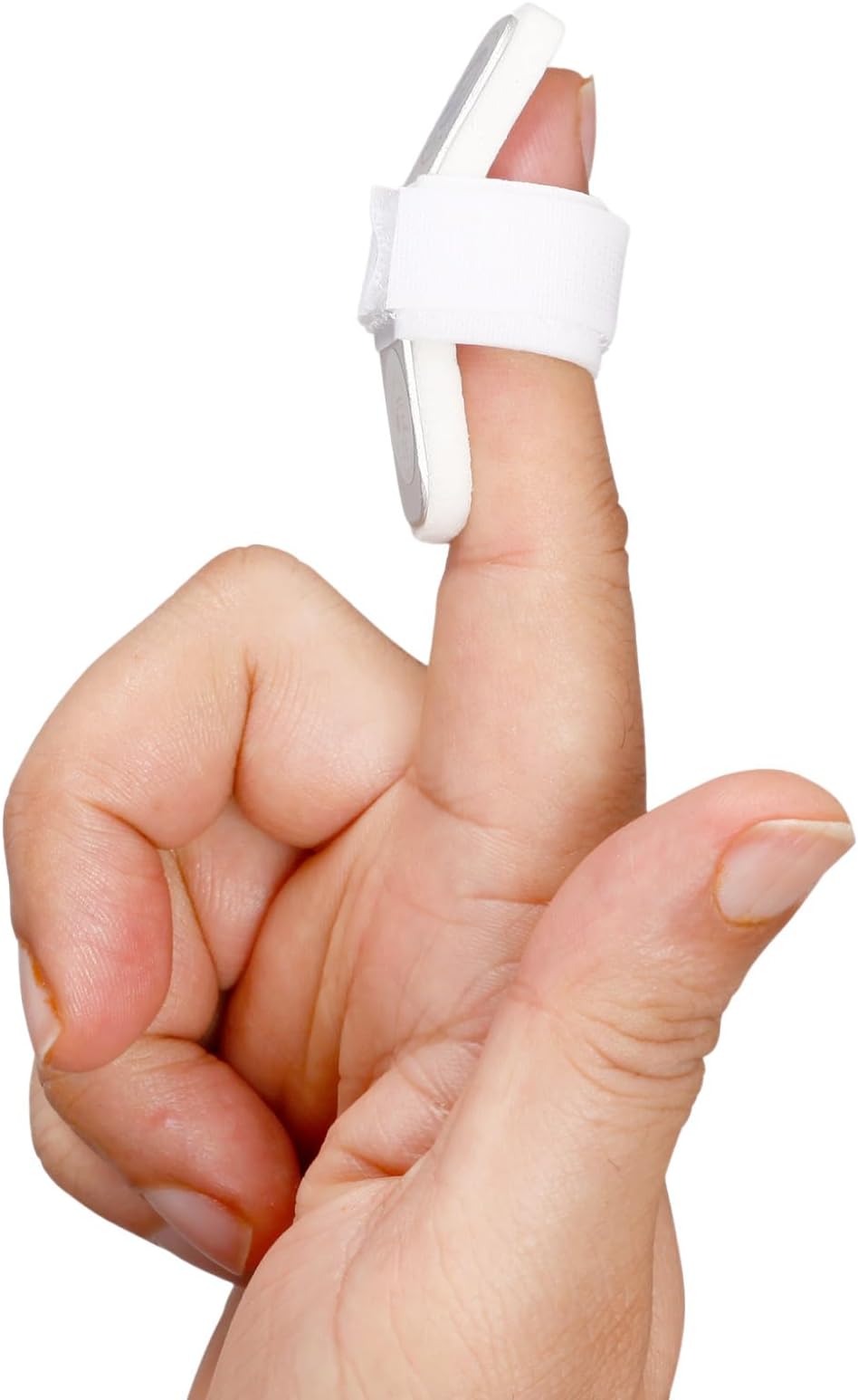 Tynor Mallet Finger Splint, with Comfortable Protective Support for Finger Injuries | Fractures, Sprains & Recovery, Lightweight Finger Splint for Men & Women | Universal Size (Silver, 1 Unit)