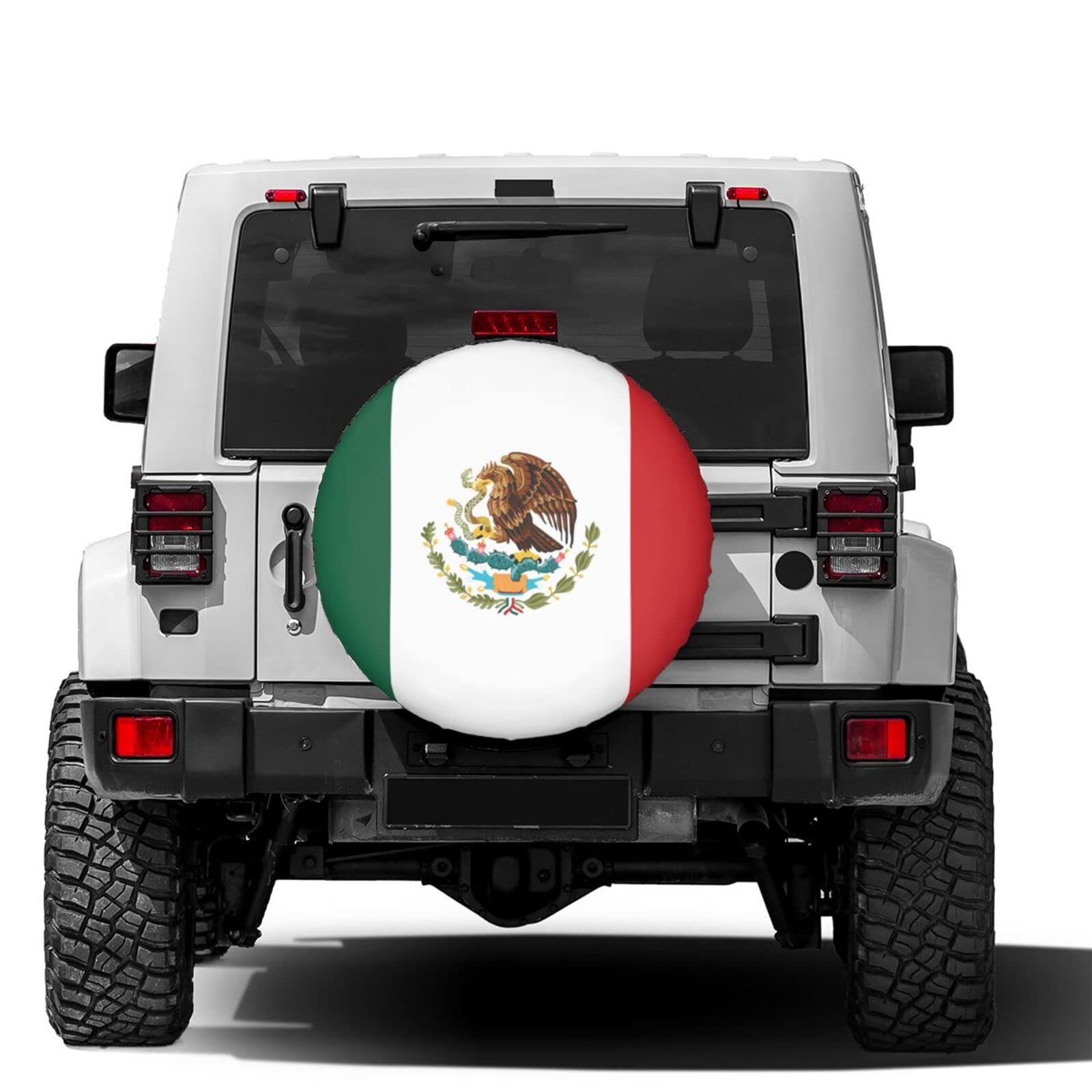 Dujiea Mexican Flag Spare Tire Cover, Universal Wheel Tire Cover Dust-Proof Tire Protectors for Trailer Rv Van SUV Truck Camper and Many Vehicle 14 15 16 17 Inch
