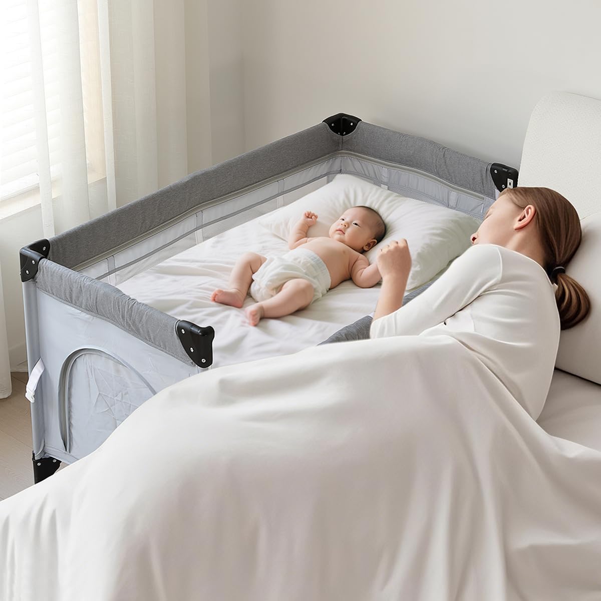 Amazon.co.jp: Kennkari ベビーベッド ベビーサークル 折りたたみ