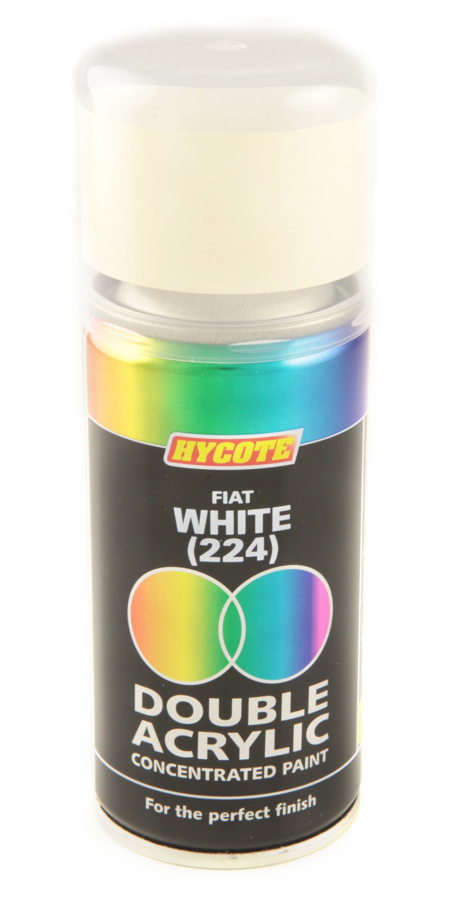 Hycote Double Acrylic Aerosol Car Spray Paint, Fiat - White 244, 150 ml