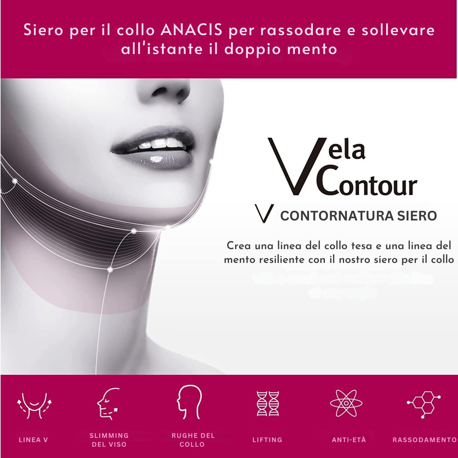 Siero Viso e Collo 30ml - Idratante per Pelle Matura e Cadente