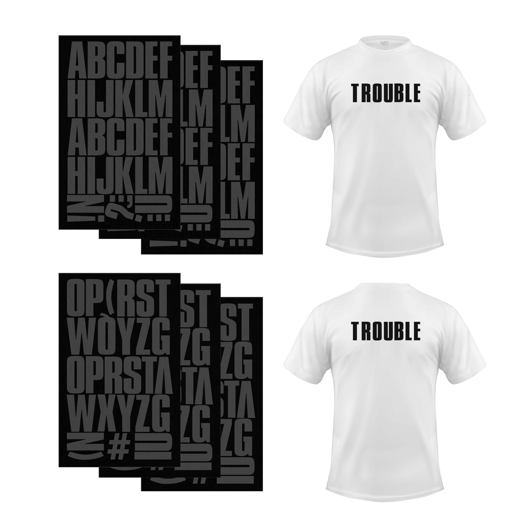 S.E.I 183 Pieces Iron-On Letters: 2" Small Iron-On Letters for Clothing, Block Fabric Letters for T-Shirts, Jerseys, & More (Block Flock, Black)