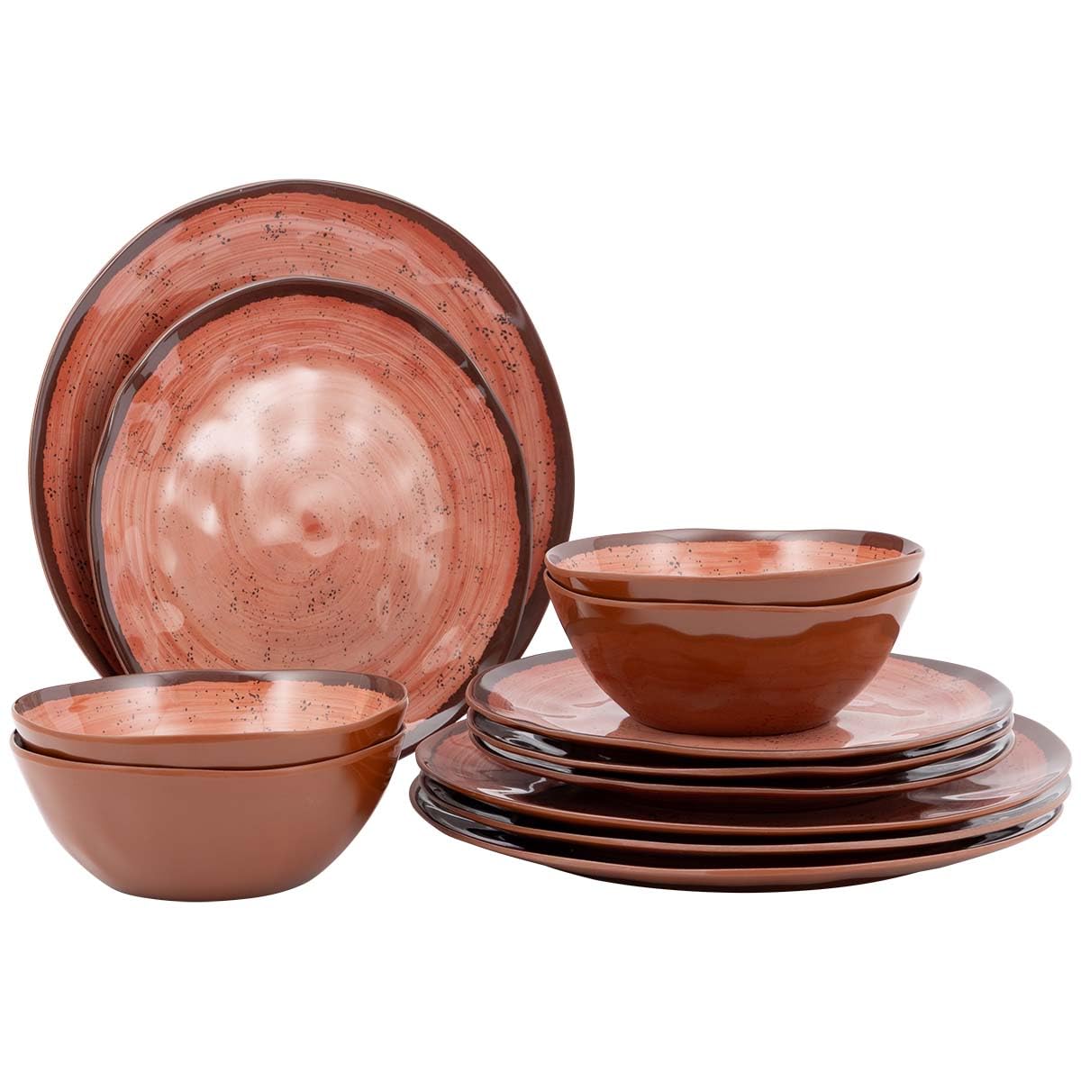Bo-Camp - Geschirrset - Halo - 12-Teilig - Melamin - Clay