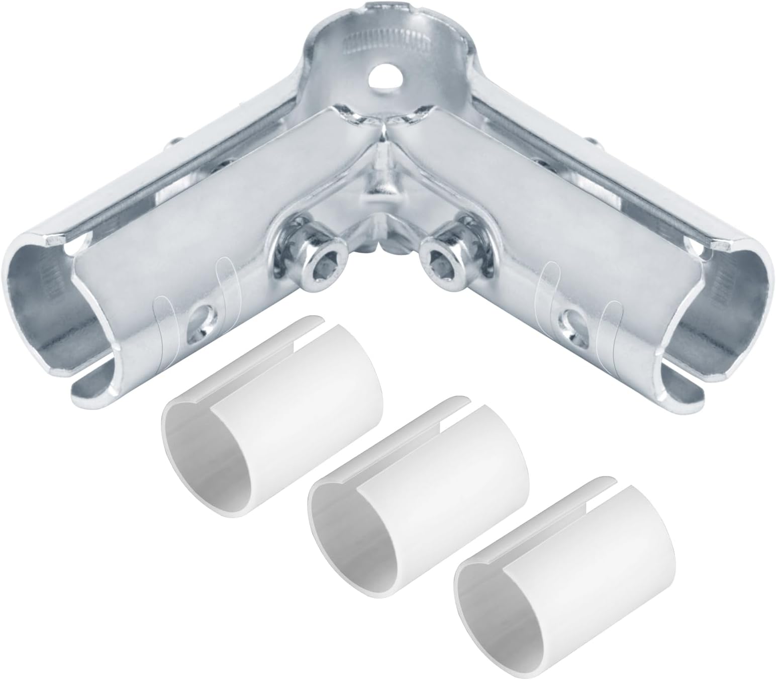 12 Sets 90 Degree 3 Way Cross Pipe Connector Clamps, Fits 3/4" EMT Conduit with PE Adapter Shims
