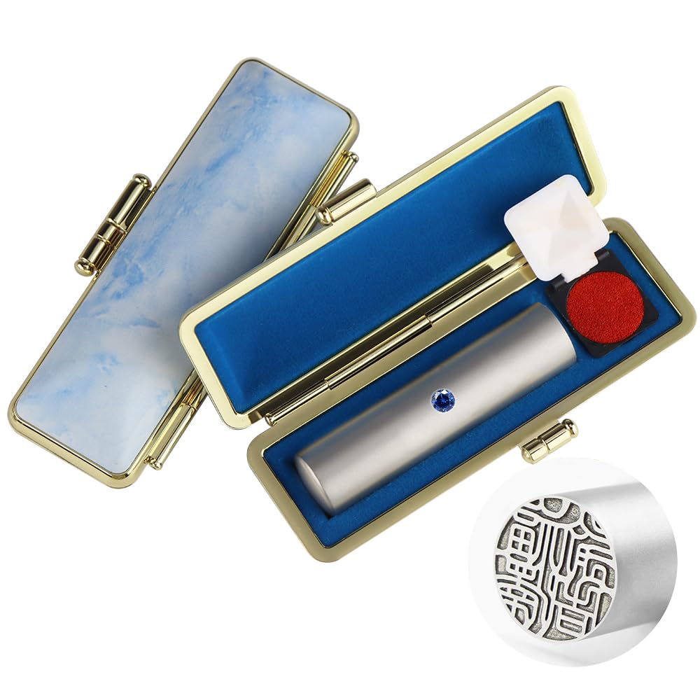 Hanko Star Titanium Seal Stamp 0.7in Made in Japan Registered Bank Seal