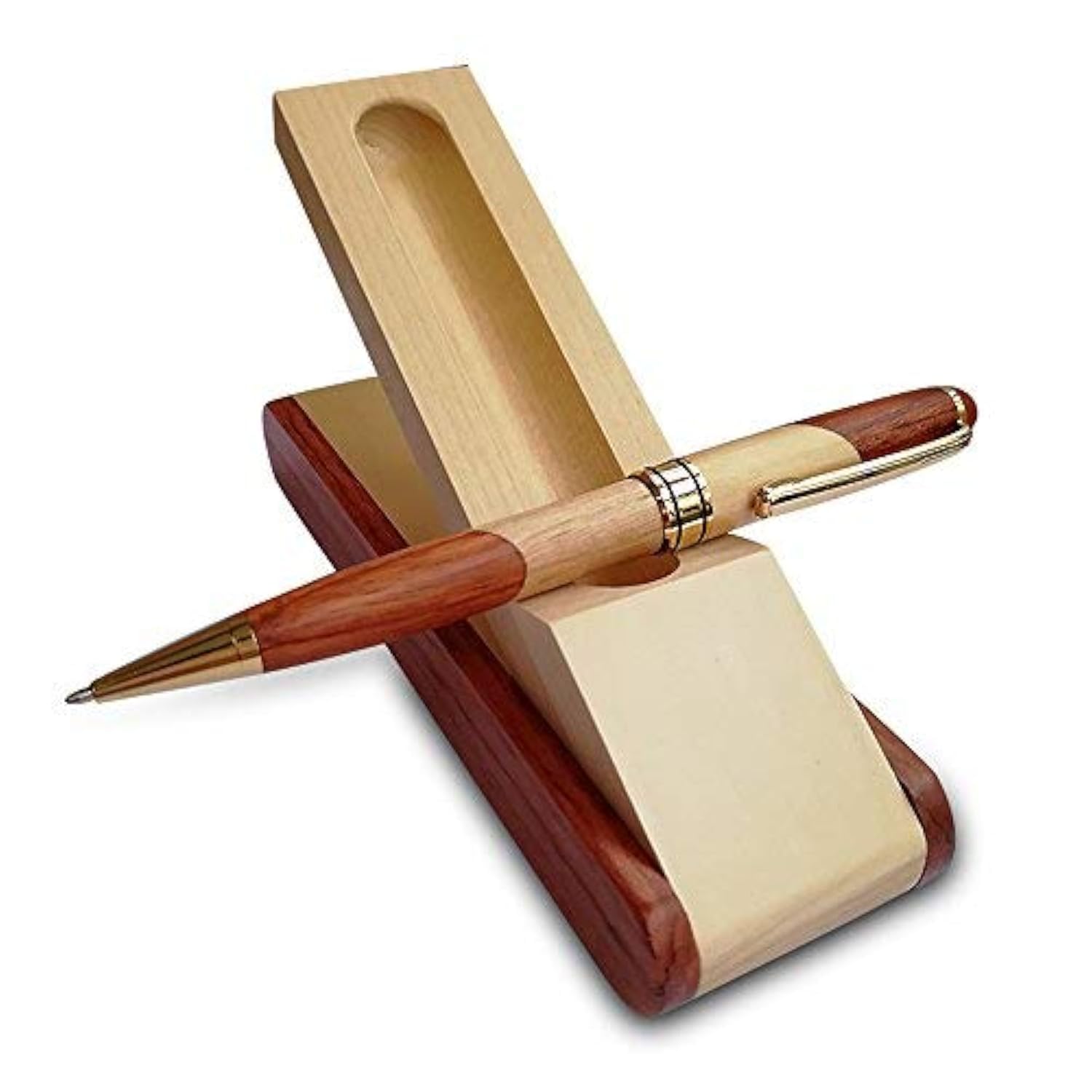 Renawe Luxury Wooden Ballpoint Pen Gift Set with Business Pen Case Display Nice Writing Pen with Box and