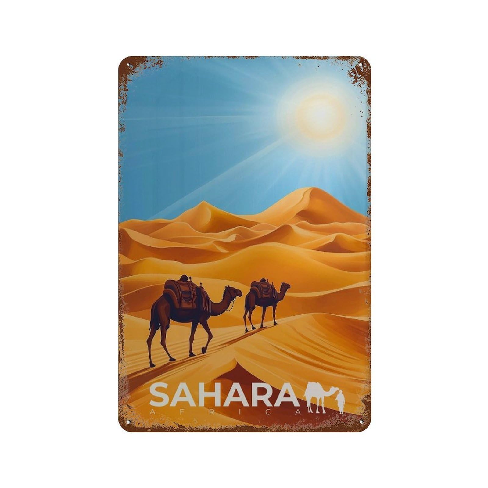 xiaoxiaoshen Sahara Desert Travel Africa Sand Dunes (2) Wall Decor Art Metal Tin Poster Modern Home Decor Art Home Bar Shop Decorations Vintage Sign 30x20cm